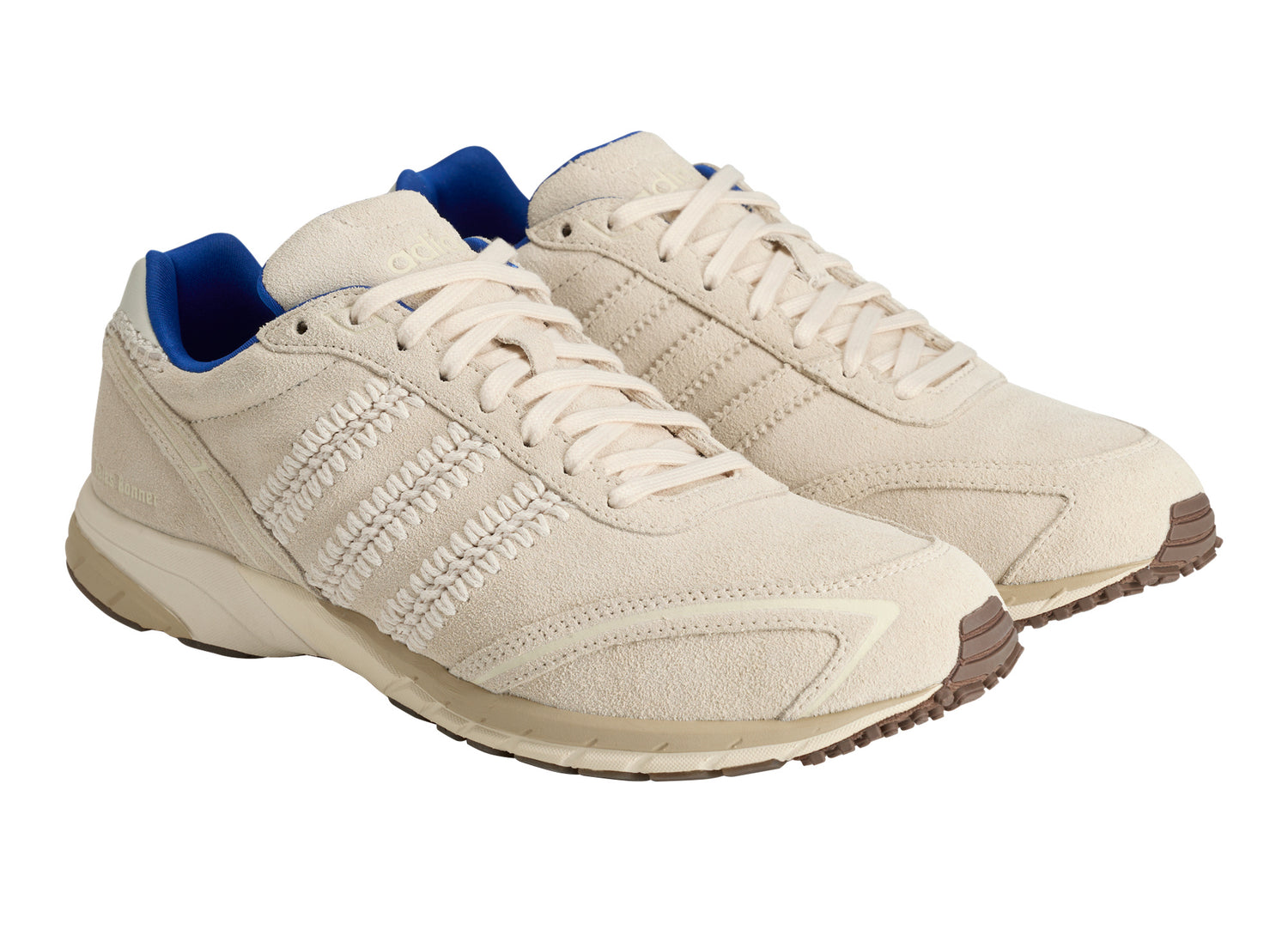 Adidas x Wales Bonner Adizero Adios Suede KK0774 — front three quarter view