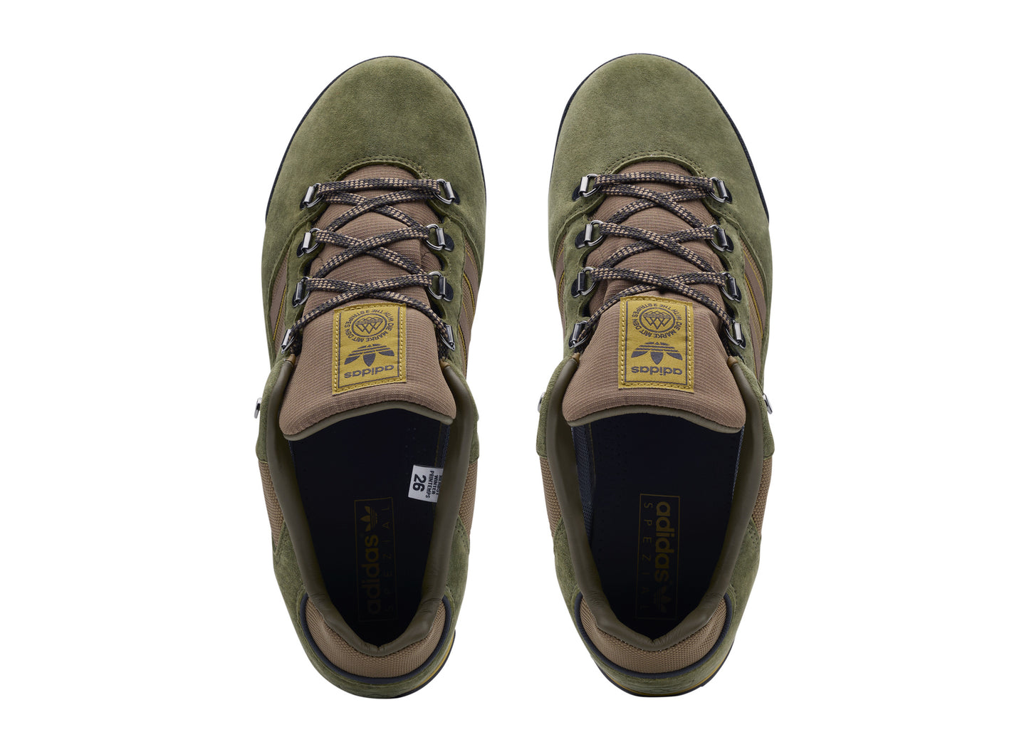 Adidas Wetherlam SPZL in Sand Green / Utility Black / Mesa — top view