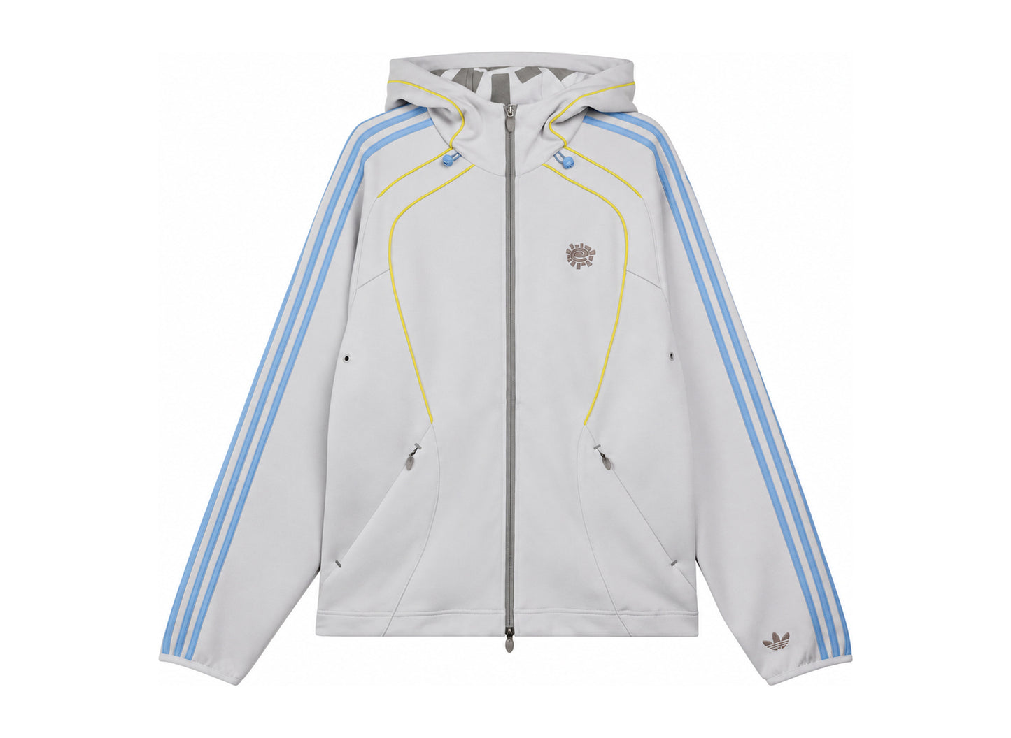 Adidas x Always Do What You Should Do Spacer Teamgeist Full Zip Hoodie in Light Solid Grey — front view