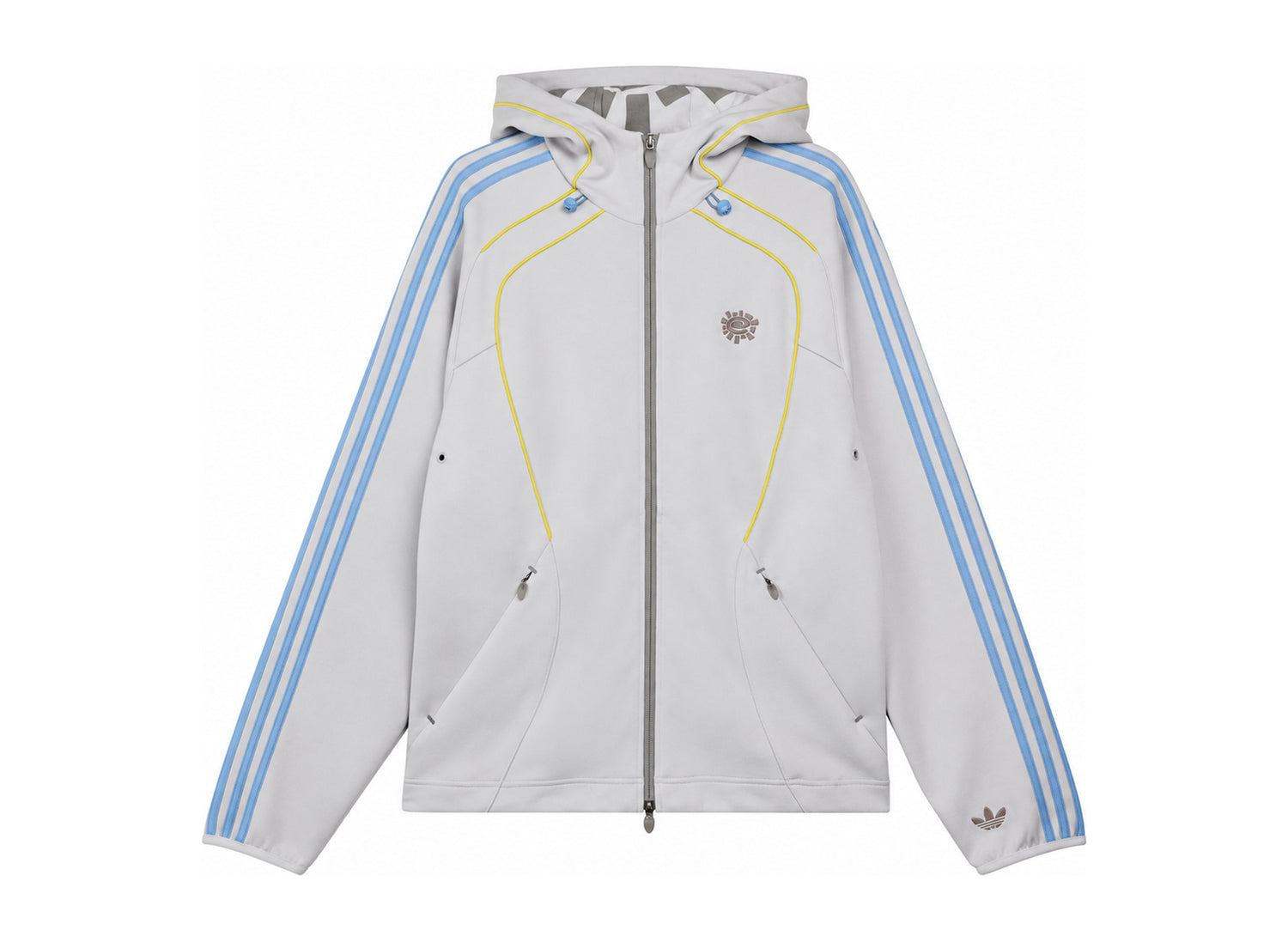 Adidas x Always Do What You Should Do Spacer Teamgeist Full Zip Hoodie in Light Solid Grey — front view