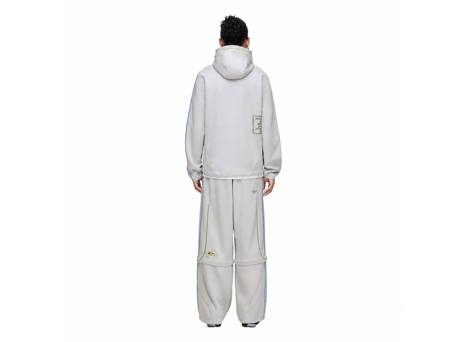 Adidas x Always Do What You Should Do Spacer Teamgeist Full Zip Hoodie in Light Solid Grey — model back view