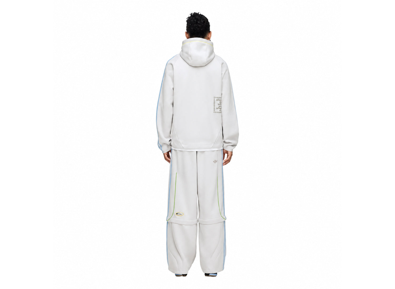 Adidas x Always Do What You Should Do Spacer Teamgeist Open Hem Pants in Light Solid Grey — model back view