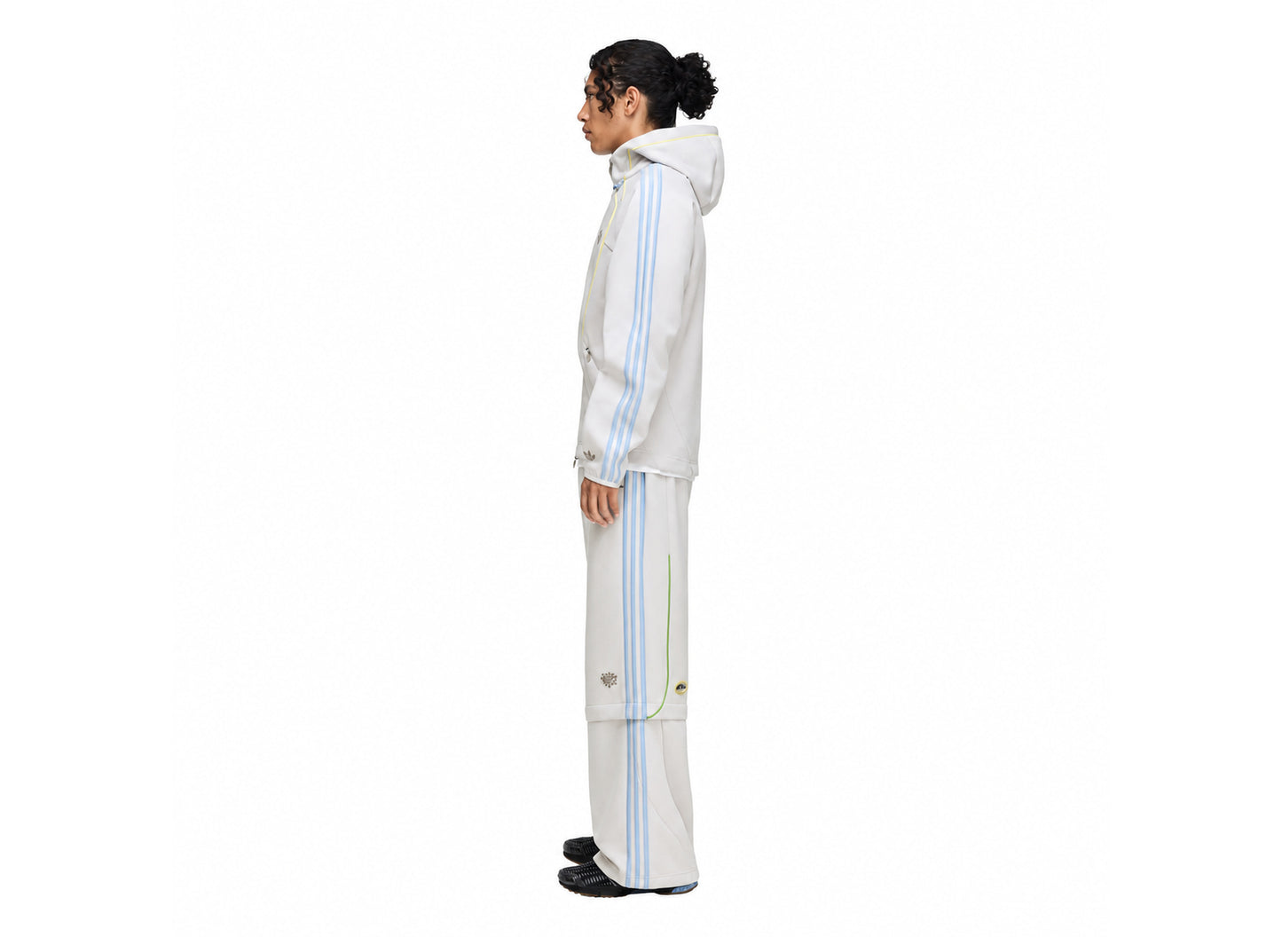 Adidas x Always Do What You Should Do Spacer Teamgeist Open Hem Pants in Light Solid Grey — model side view