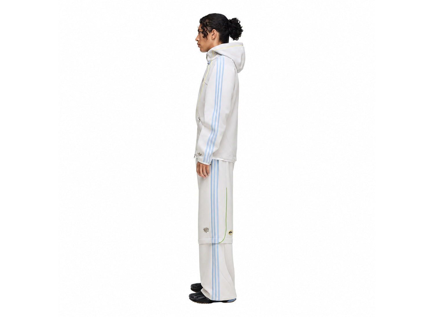 Adidas x Always Do What You Should Do Spacer Teamgeist Open Hem Pants in Light Solid Grey — model side view