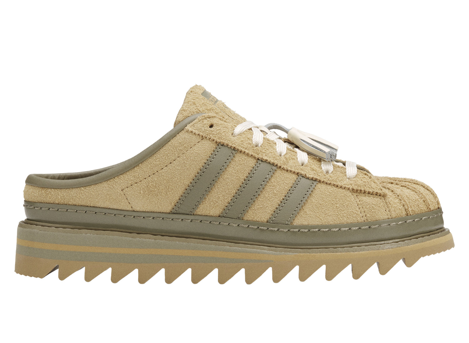 Adidas x CLOT Sawtooth Mule by Edison Chen in Cardboard / Wonder White — right side