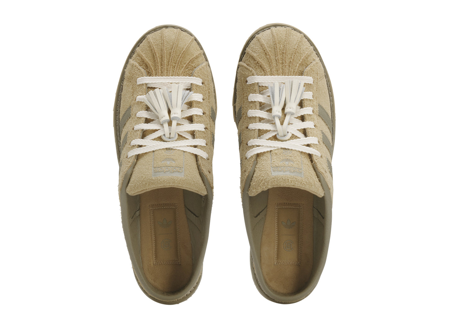 Adidas x CLOT Sawtooth Mule by Edison Chen in Cardboard / Wonder White — top