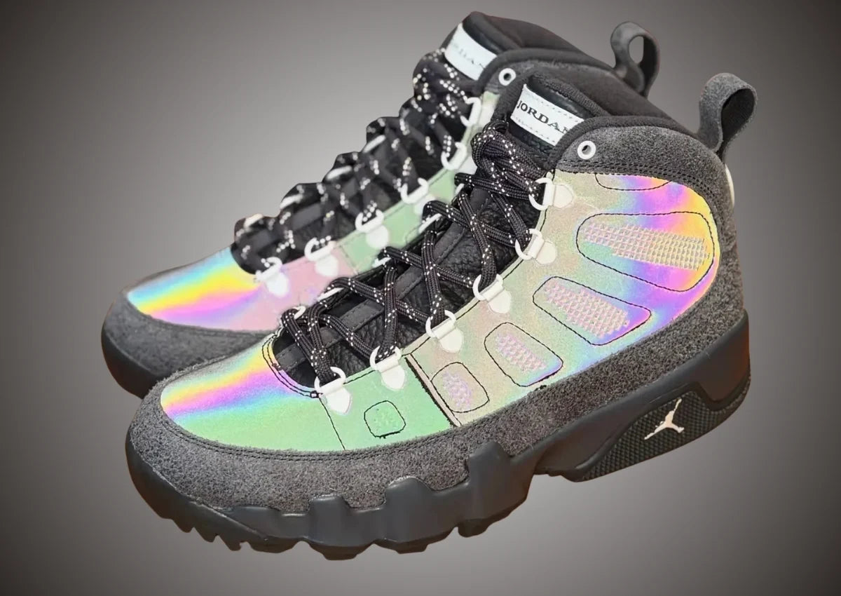 Air Jordan 9 Retro Boot NRG “Iridescent” in Anthracite / Multi-Color