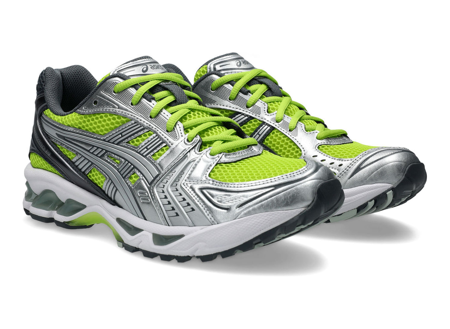 Asics Gel-Kayano 14 in Lime Zest / Pure Silver view 4