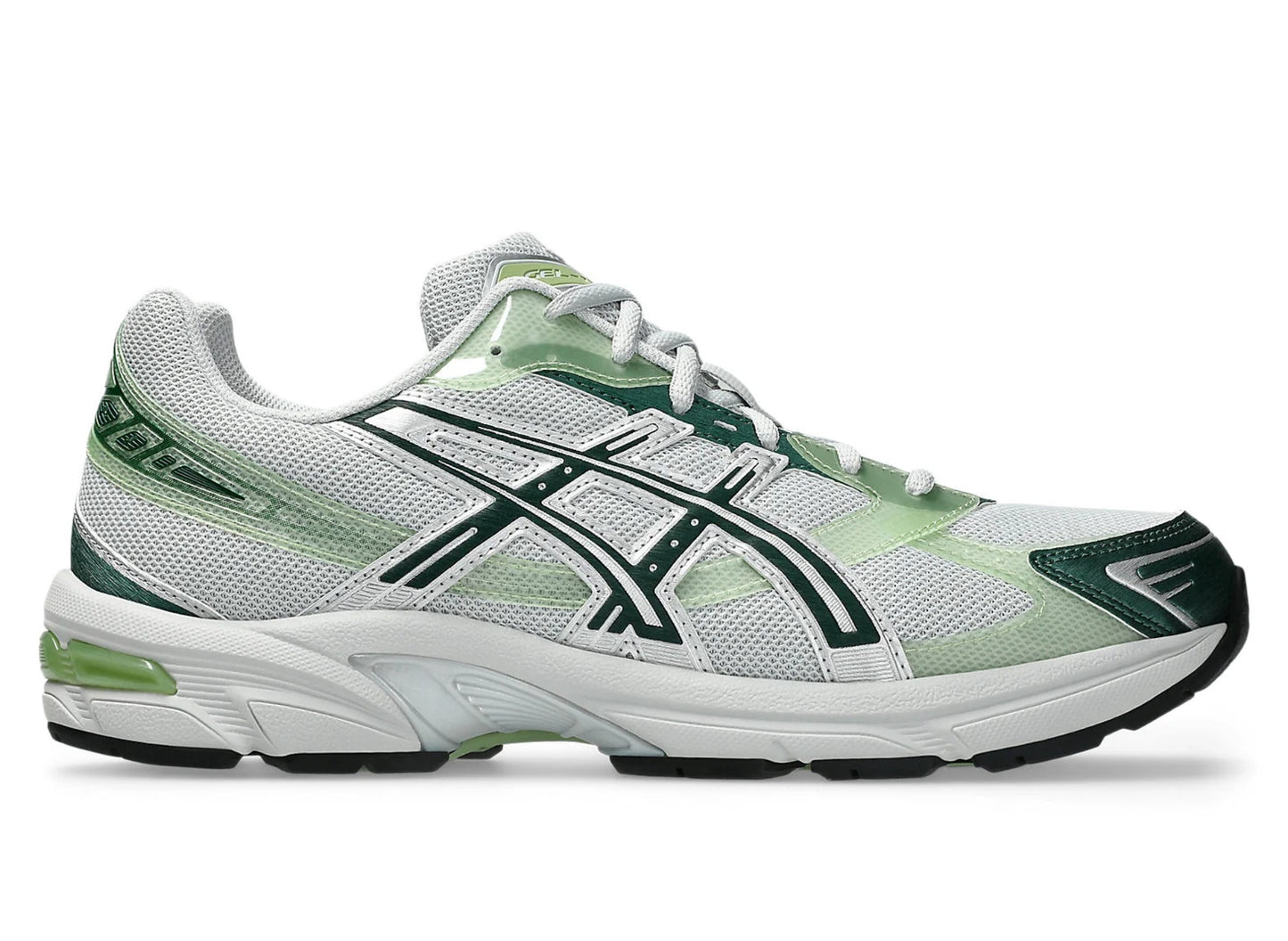 Asics Gel-1130 in Concrete / Evergreen — right-facing side view