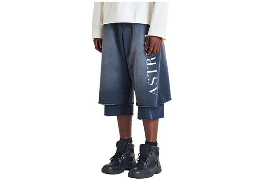 ASTRUM Double Layer 3QTR Sweats in Rust Black featured front view