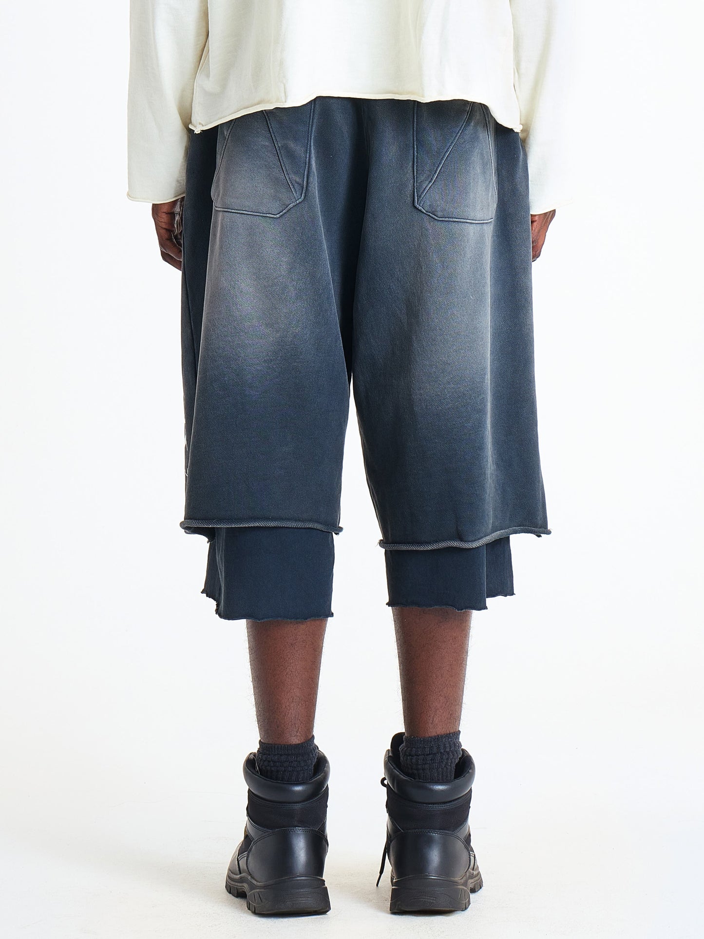 ASTRUM Double Layer 3QTR Sweats in Rust Black view 4