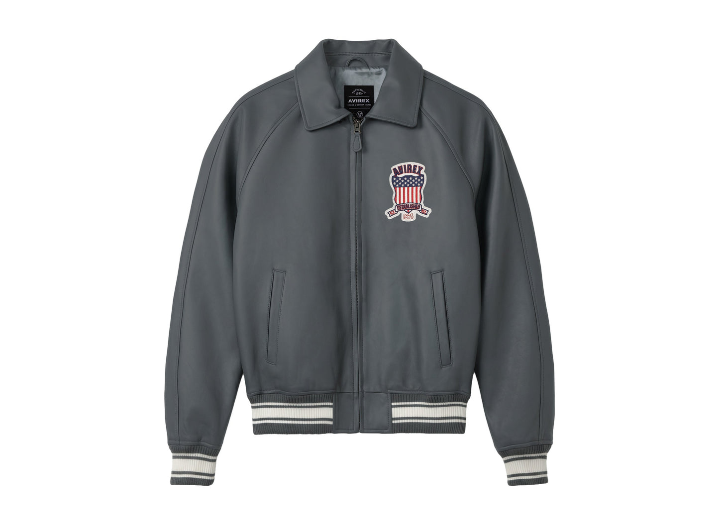 Avirex Fashion Icon Jacket in Asphalt — front view