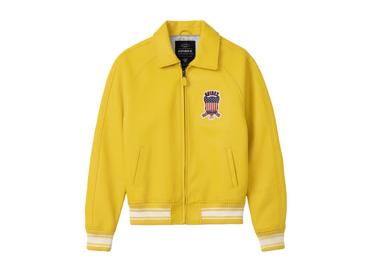 Avirex Fashion Icon Jacket in Gold — front view