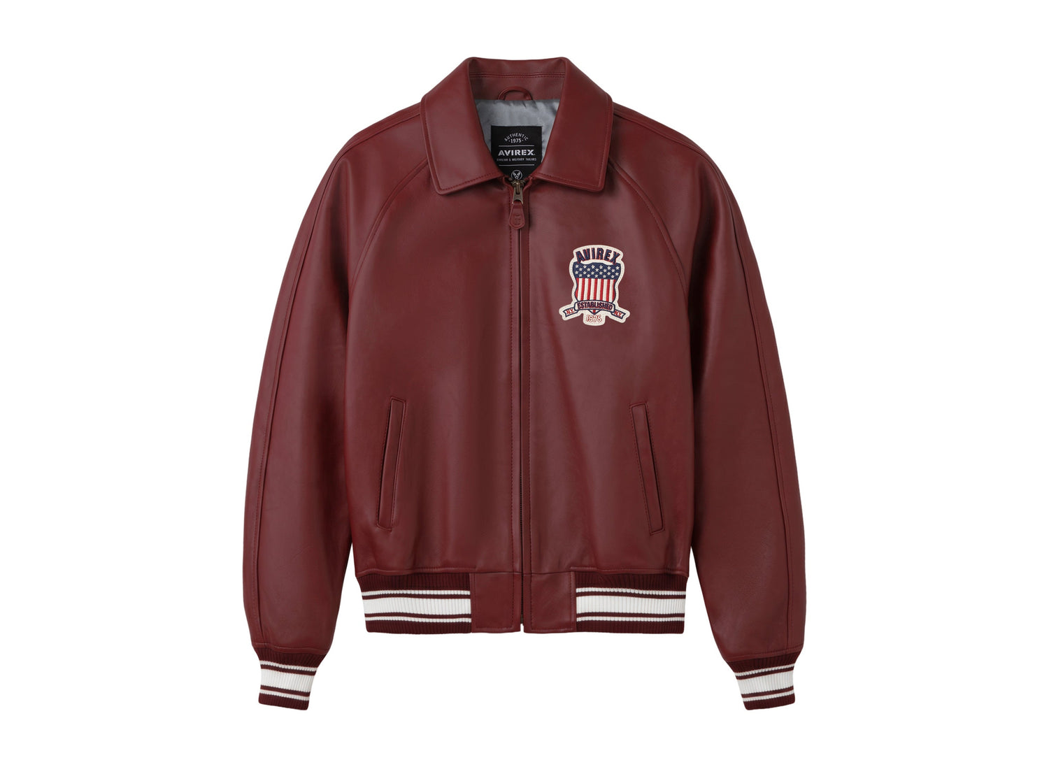 Avirex Fashion Icon Jacket in Oxblood — front view