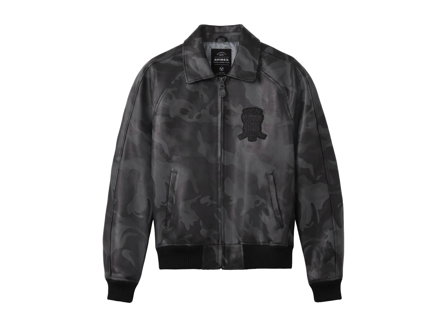 Avirex Limited Edition Camo Icon Jacket in Black Camo — front view