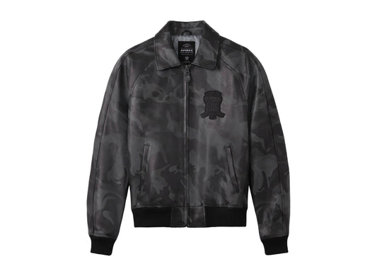 Avirex Limited Edition Camo Icon Jacket in Black Camo — front view