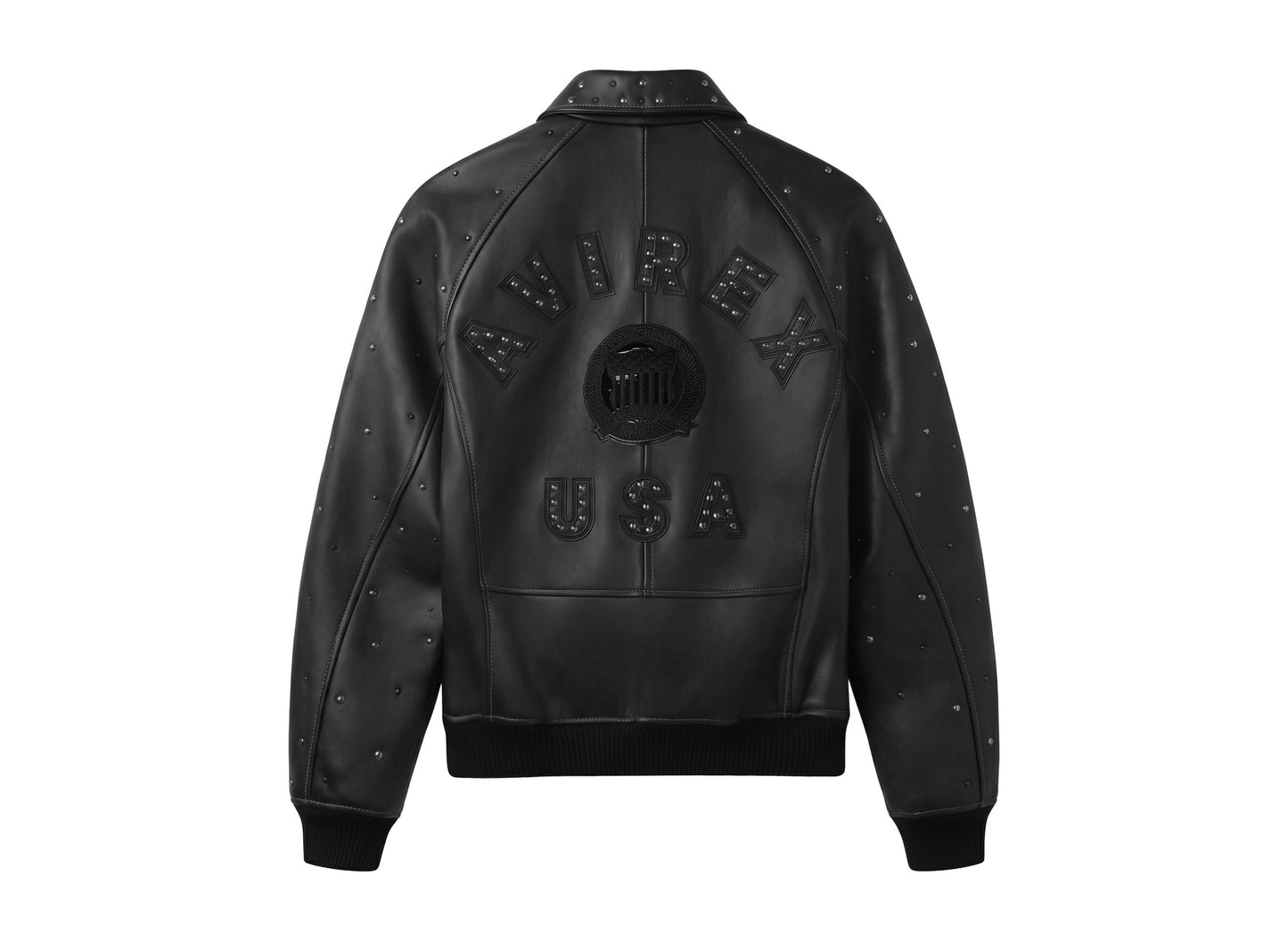 Avirex Limited Edition Studded Icon Jacket in Black — back view