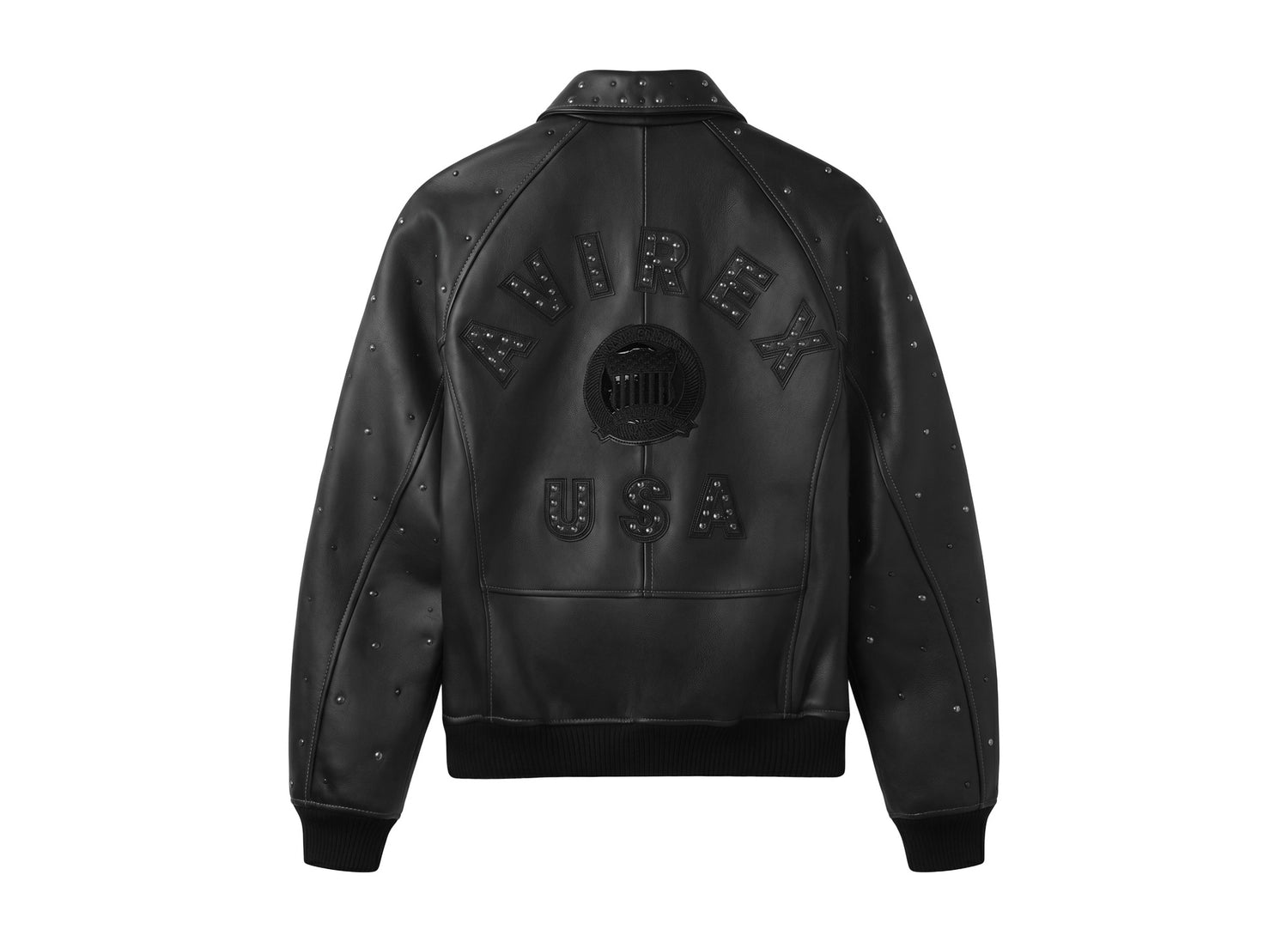 Avirex Limited Edition Studded Icon Jacket in Black — back view