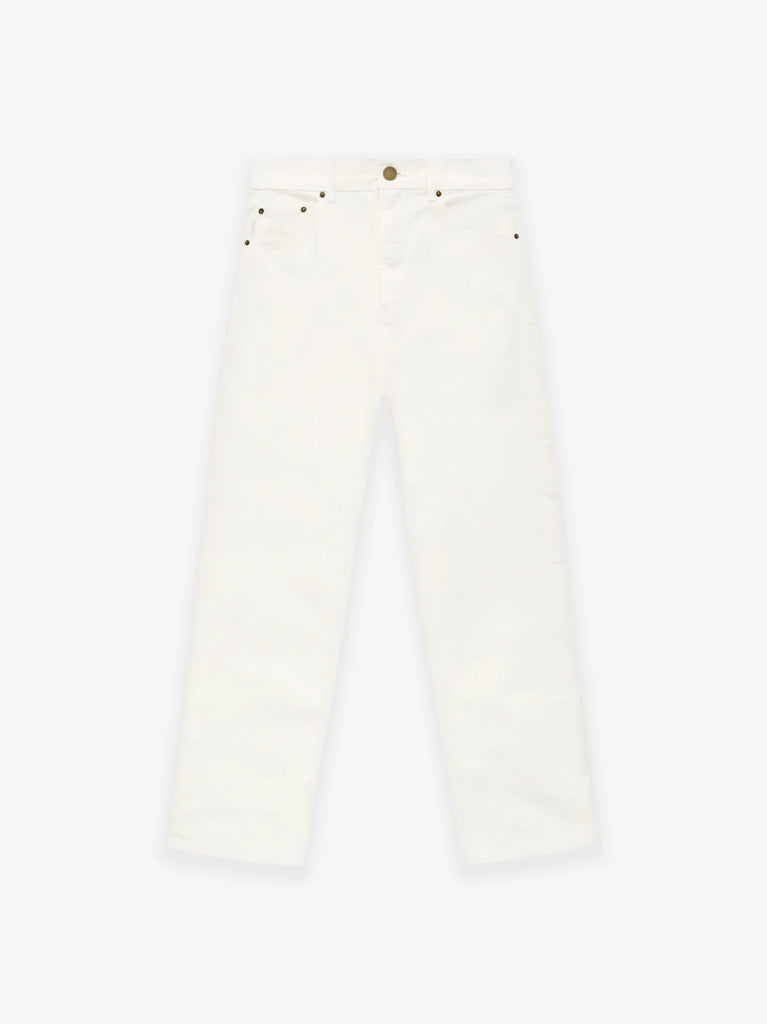 Fear of God Essentials Relaxed 5 Pocket Jeans in Cloud Dancer