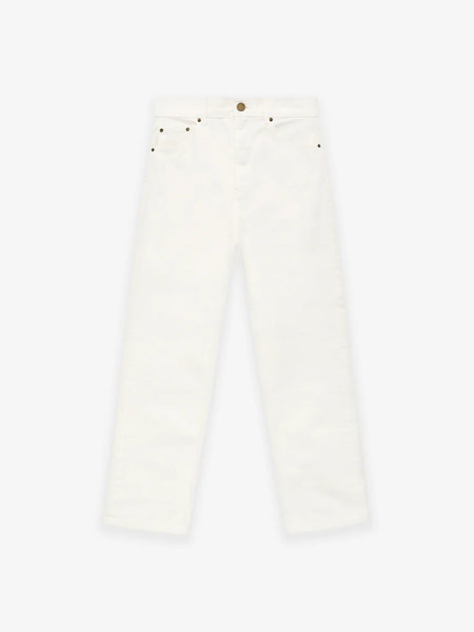 Fear of God Essentials Relaxed 5 Pocket Jeans in Cloud Dancer xld