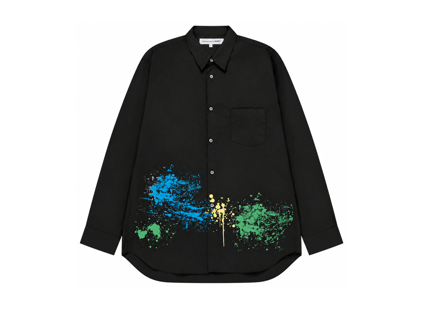 Comme des Garçons SHIRT Paint Splatter Button-Up in Black — product photo 1