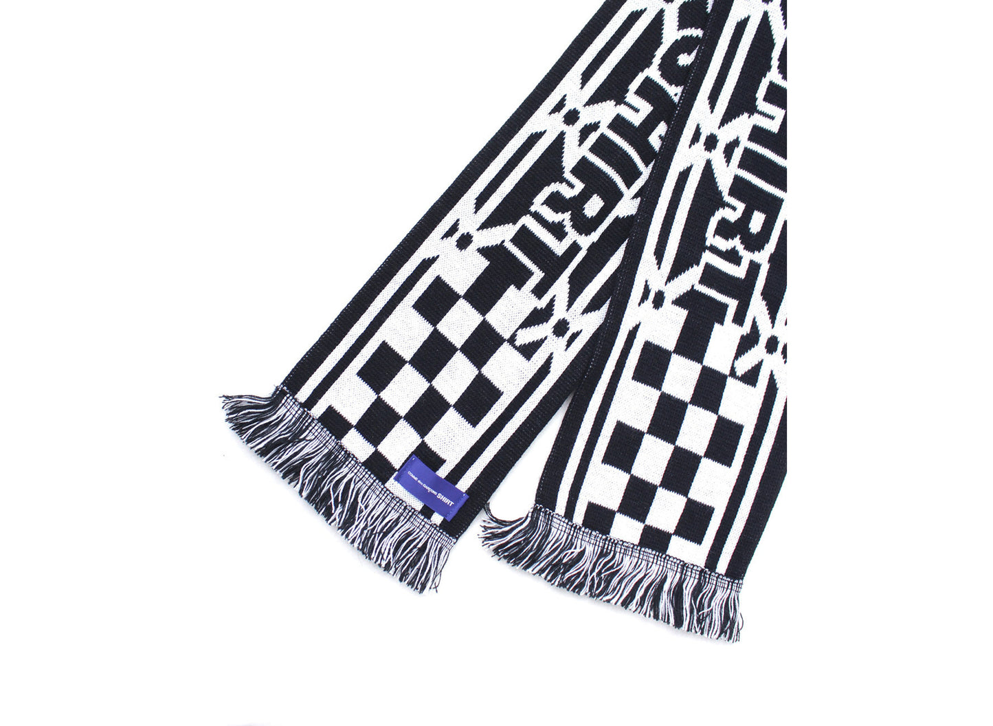 Comme des Garçons SHIRT Knitted Football Scarf in Black / White — product photo 4