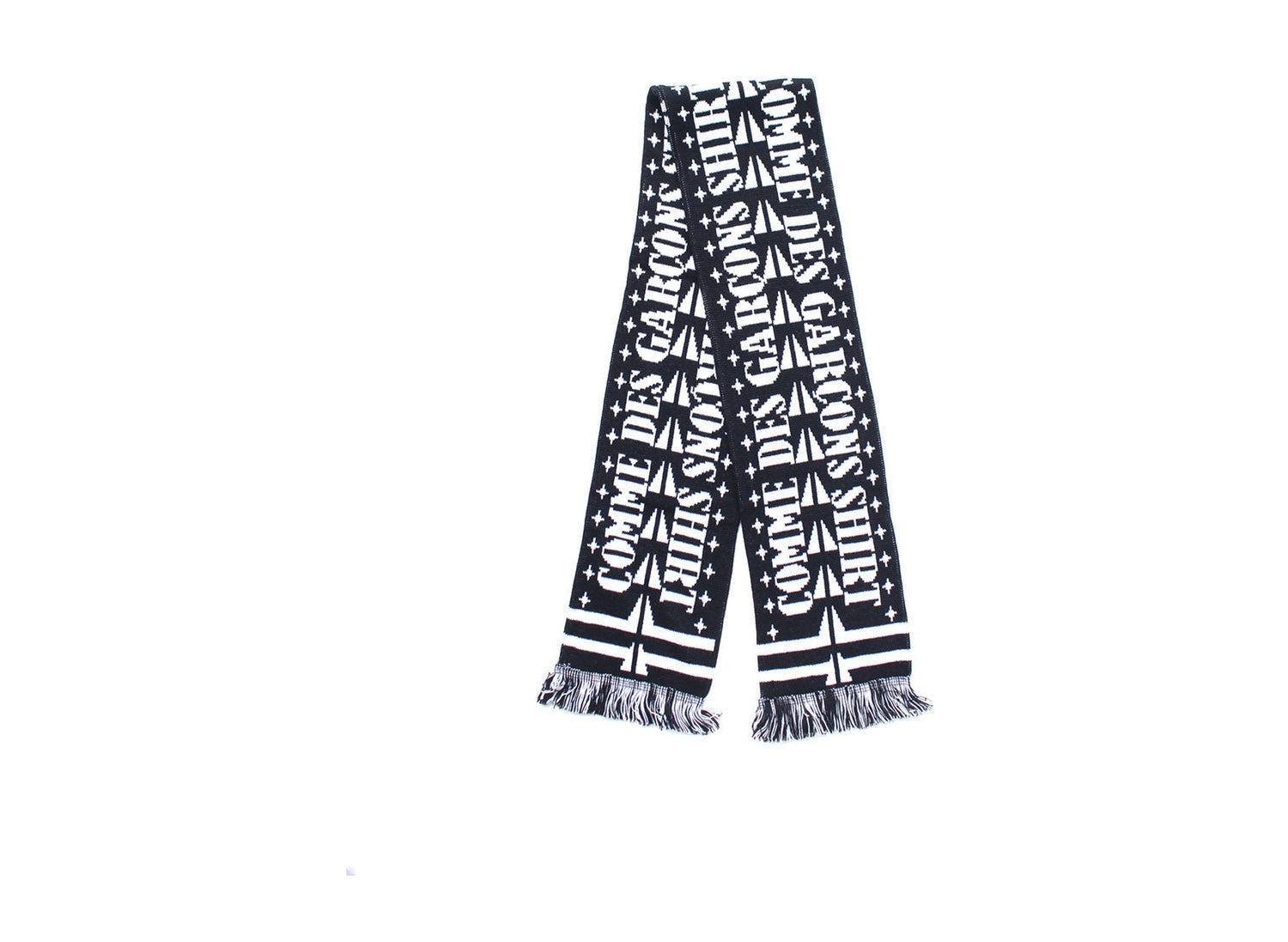 Comme des Garçons SHIRT Logo Football Scarf in Black / White — product photo 1