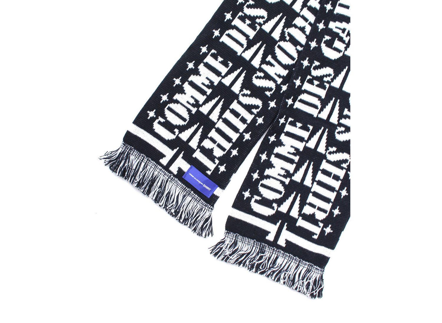 Comme des Garçons SHIRT Logo Football Scarf in Black / White — product photo 4