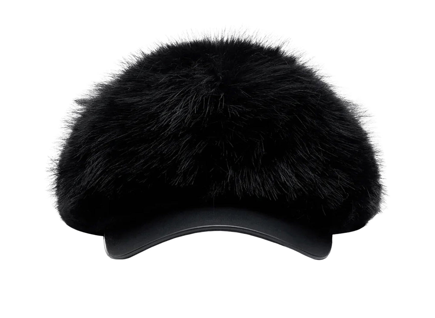 Comme des Garçons SHIRT Faux Fur Baseball Cap in Black — product photo 2