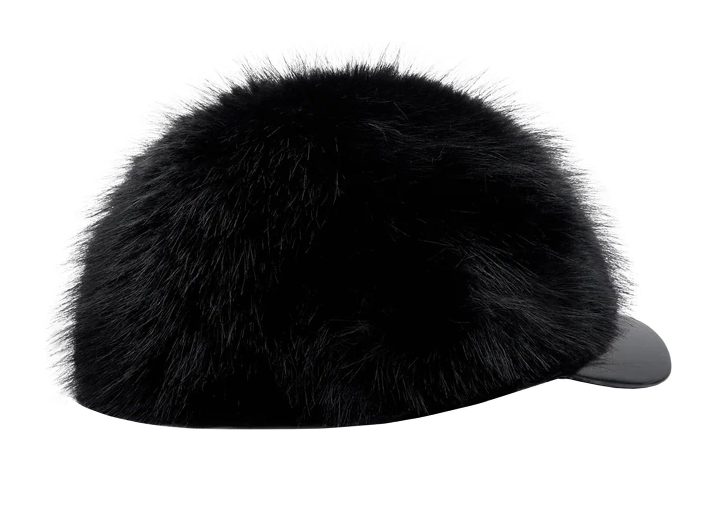 Comme des Garçons SHIRT Faux Fur Baseball Cap in Black — product photo 4