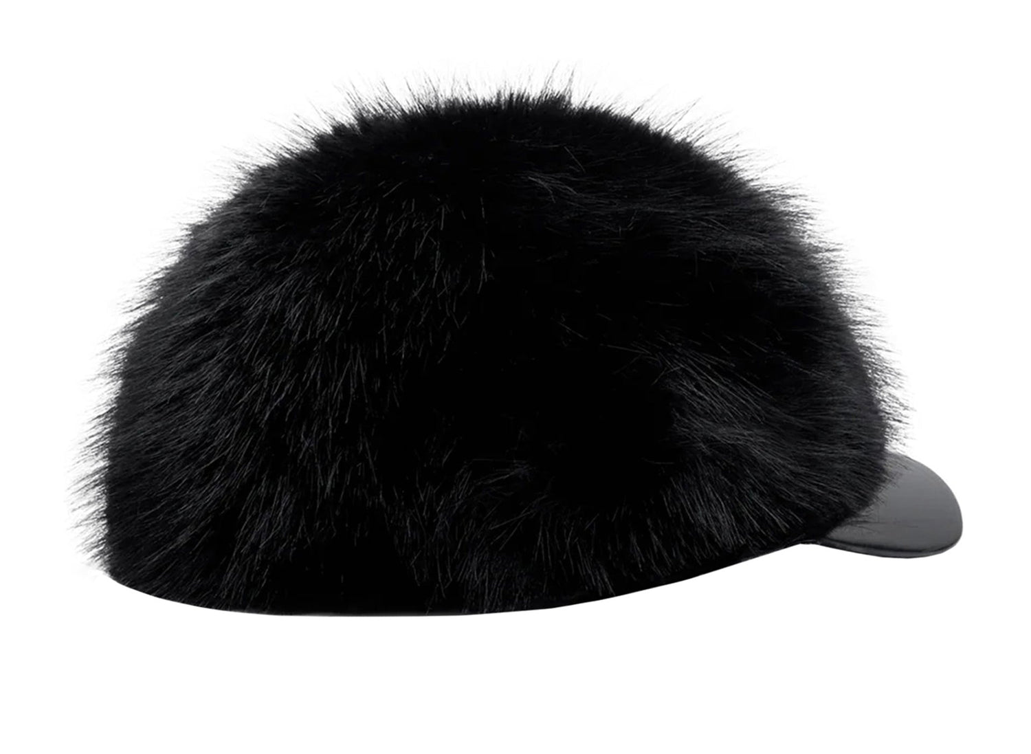 Comme des Garçons SHIRT Faux Fur Baseball Cap in Black — product photo 4