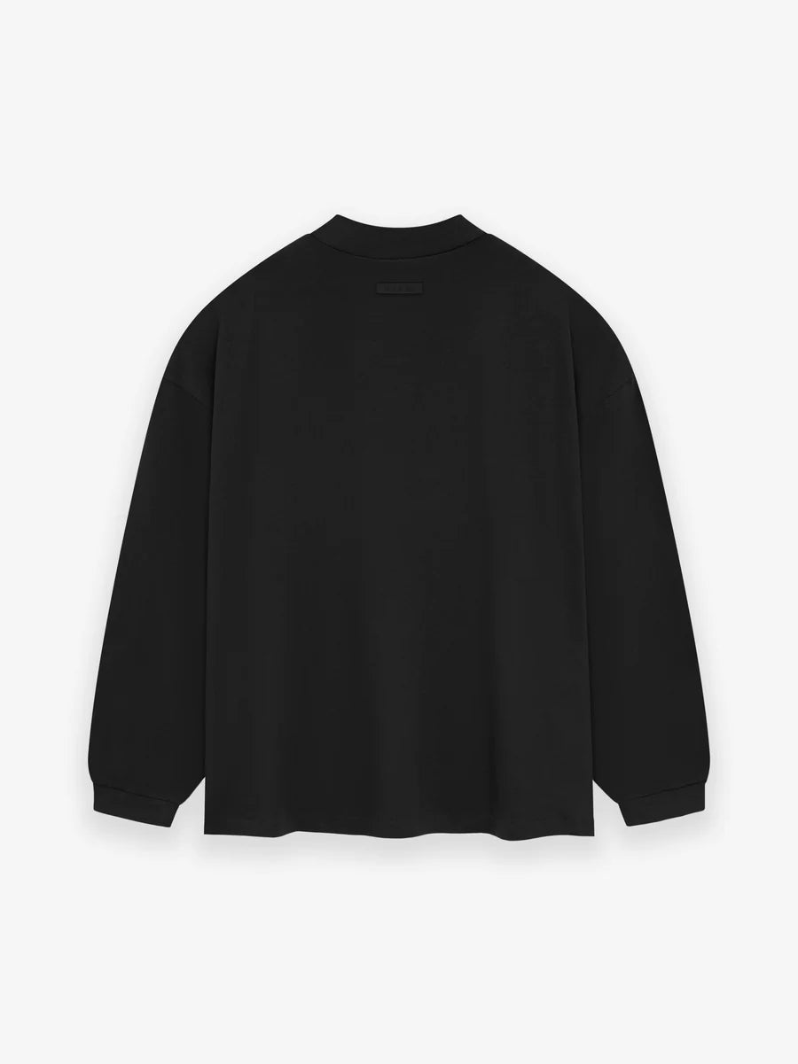 Fear of God Essentials Long Sleeve Shirt in Jet Black xld