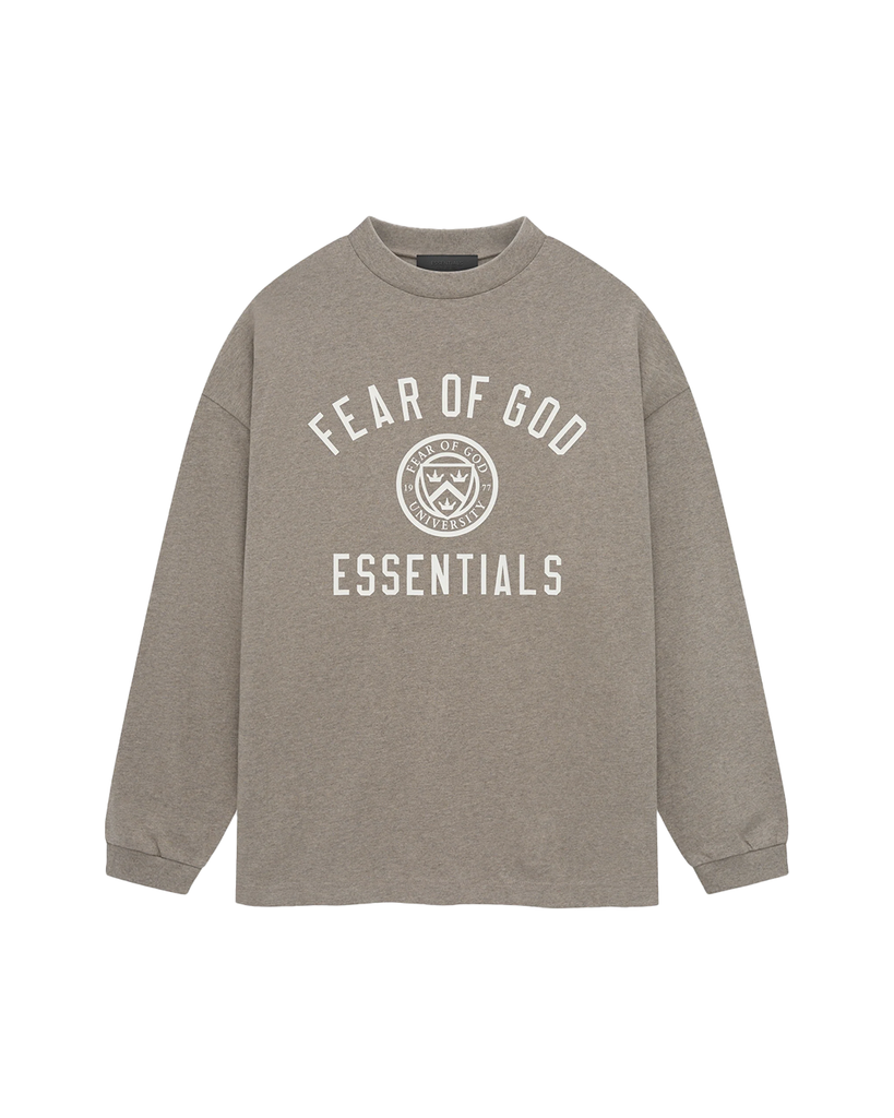 Fear of God Essentials Jersey L/S Tee in Heather Grey
