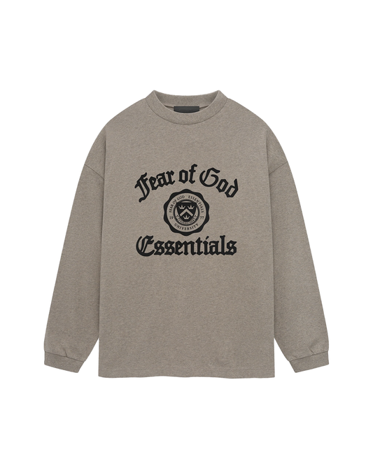 Fear of God Essentials Heavy L/S Tee in Heather Grey