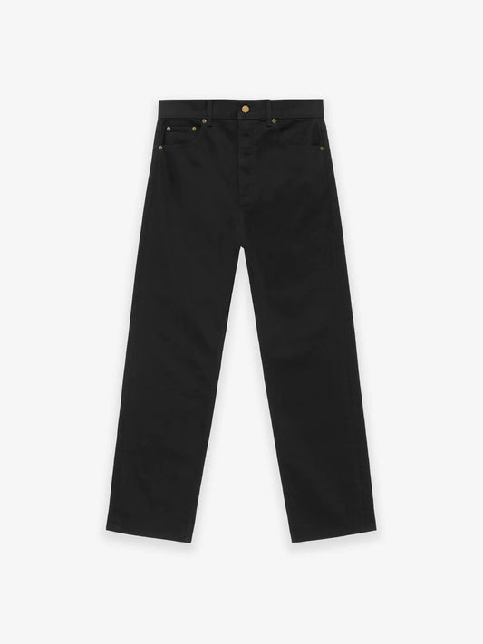 Fear of God Essentials Relaxed 5 Pocket Jeans in Jet Black xld