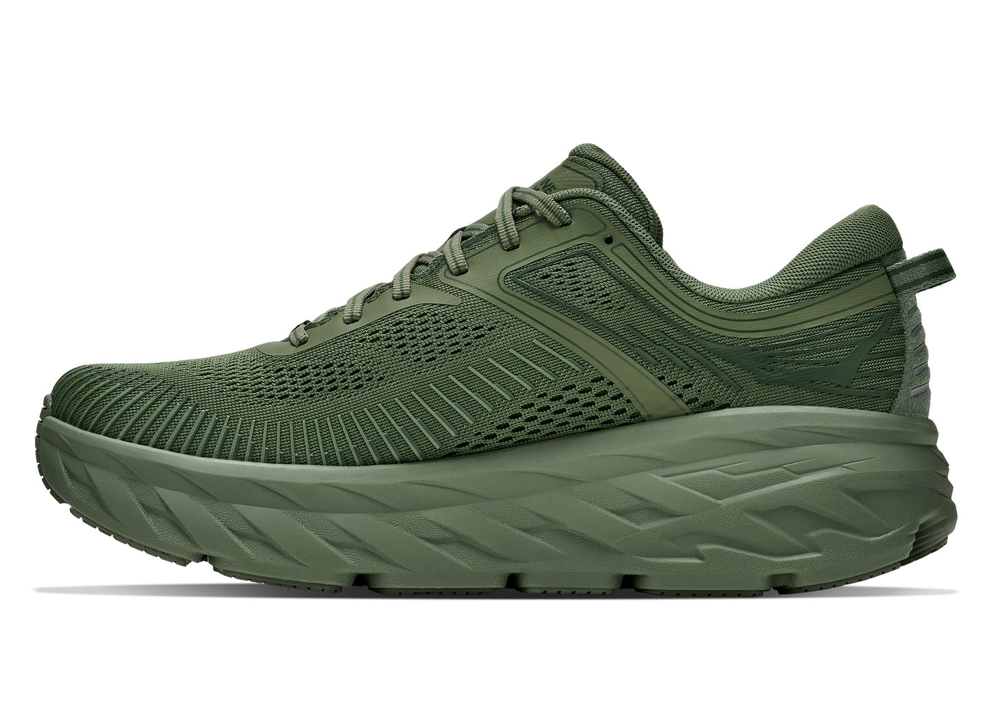 Hoka Bondi 7 in Nettle Leaf – medial side view