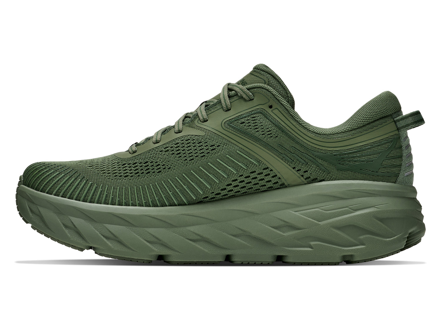 Hoka Bondi 7 in Nettle Leaf – medial side view