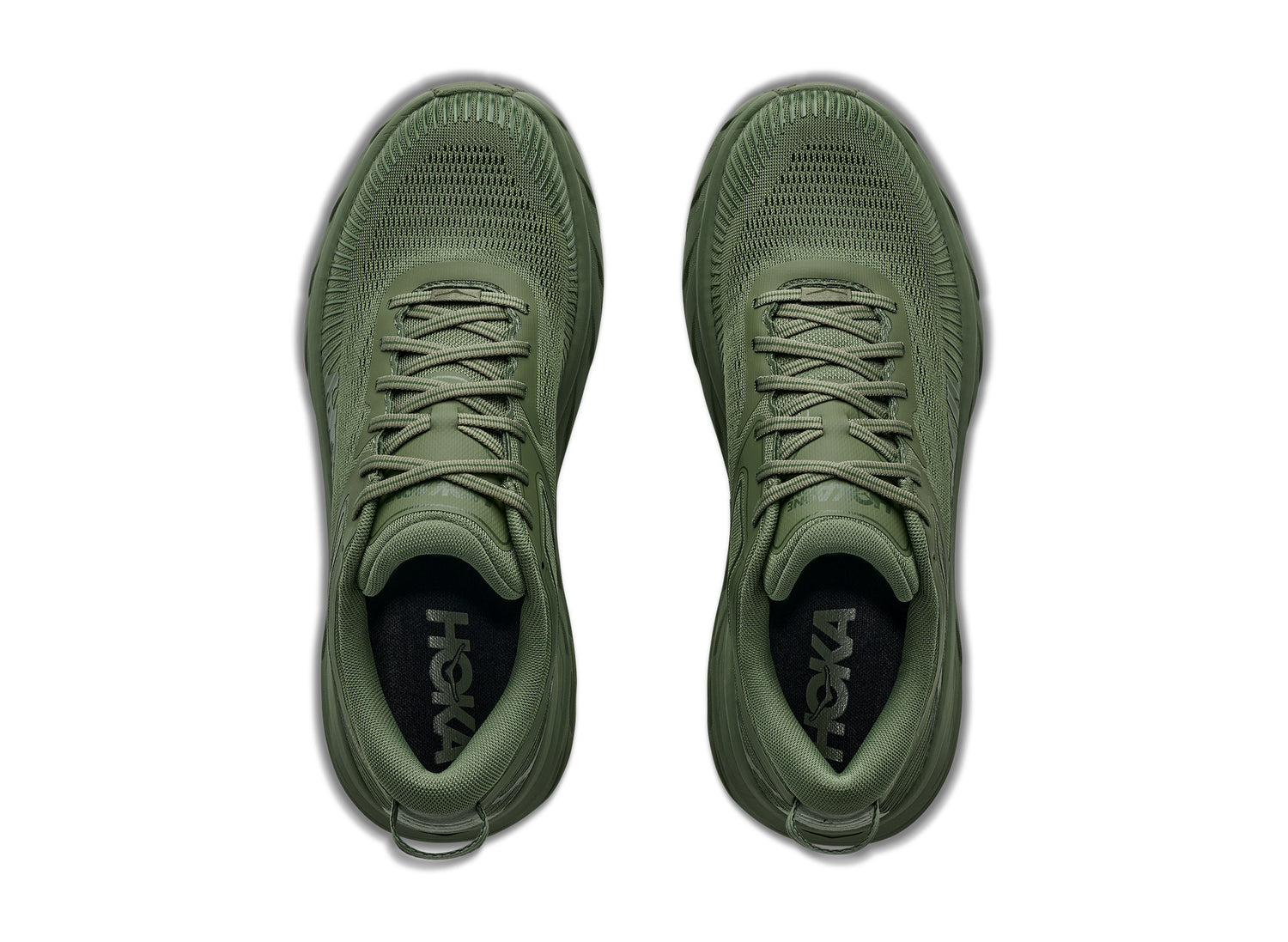 Hoka Bondi 7 in Nettle Leaf – top view
