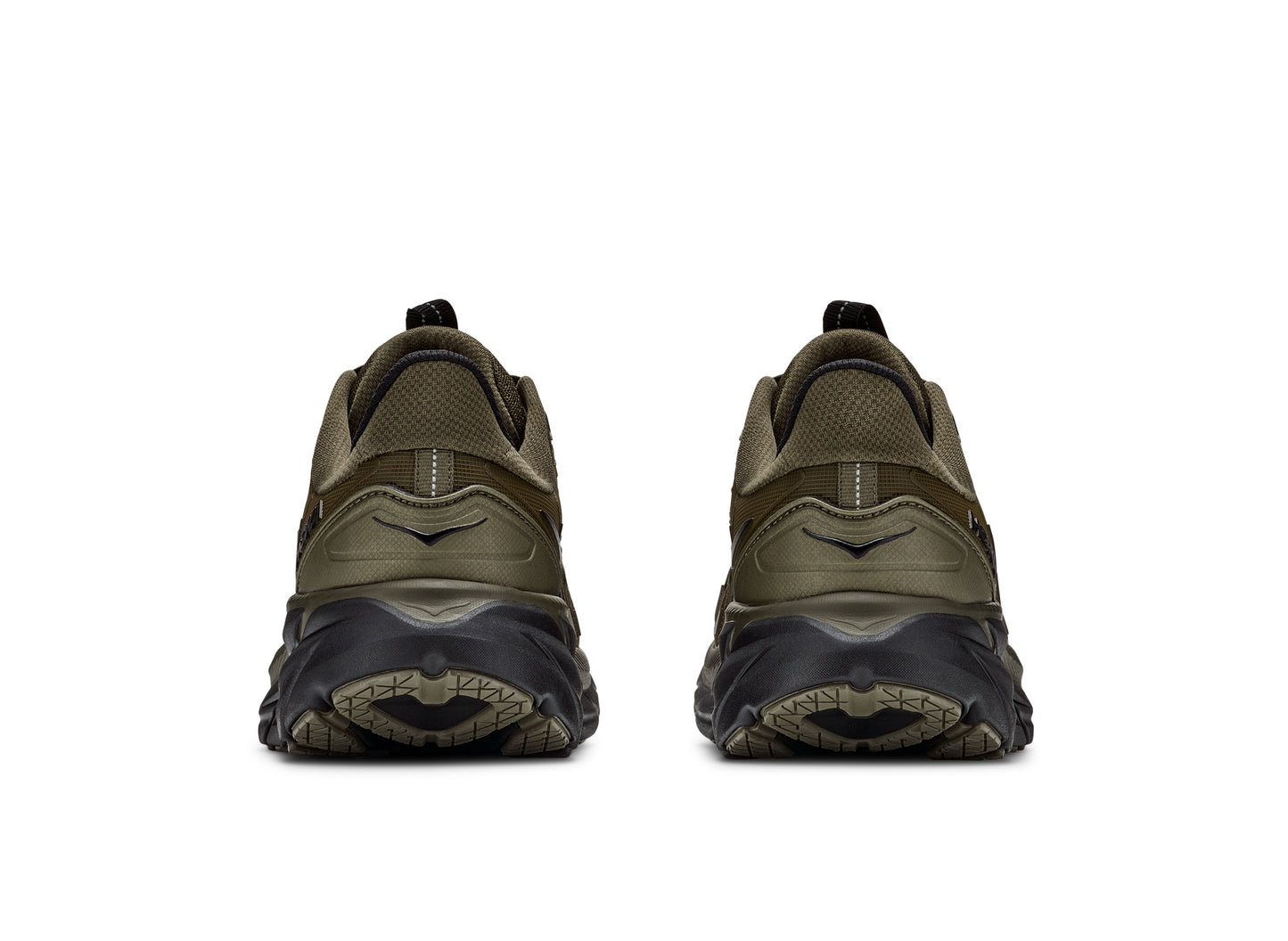 Hoka Clifton UTL in Antique Olive / Black – rear view