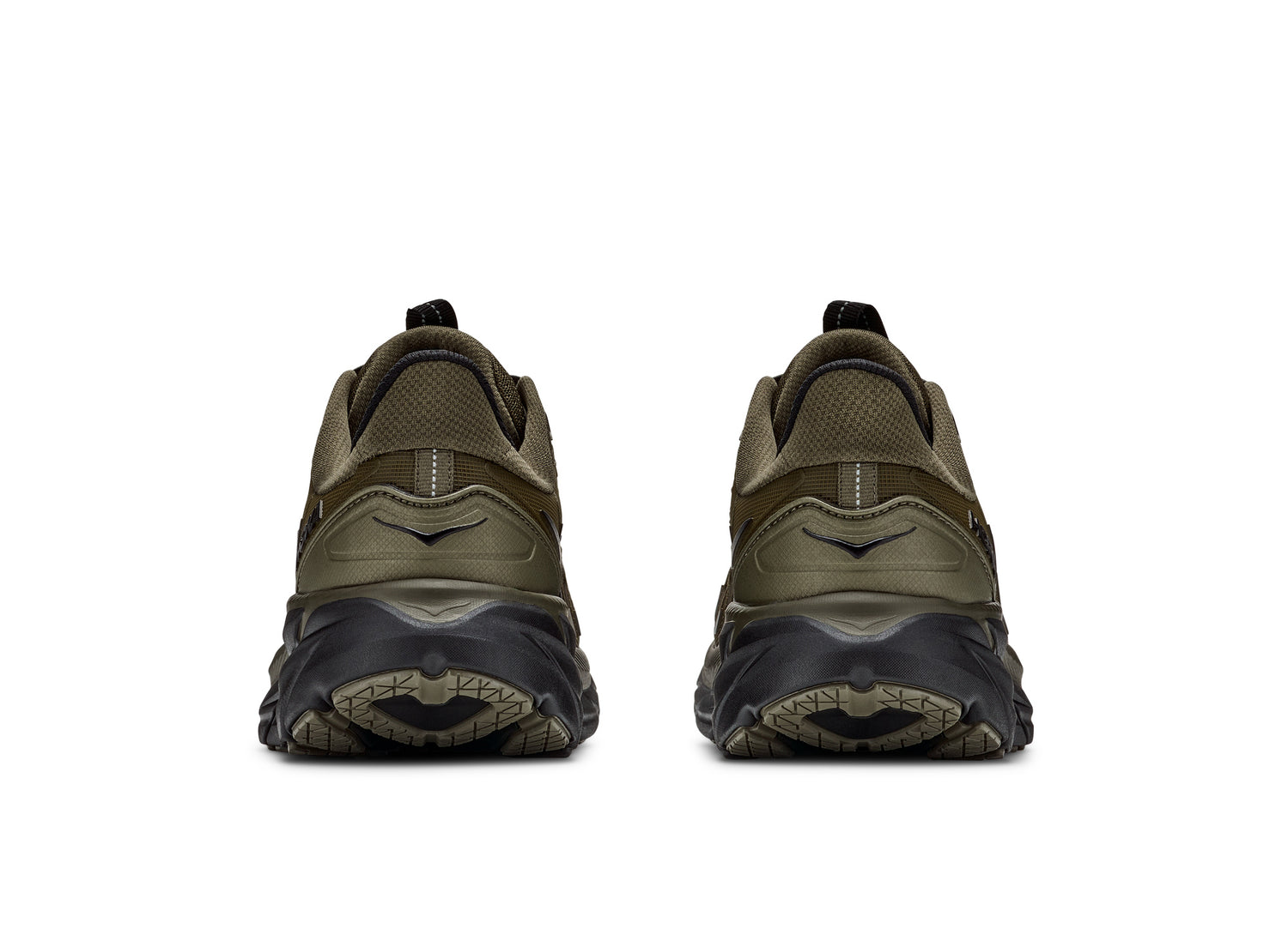 Hoka Clifton UTL in Antique Olive / Black – rear view