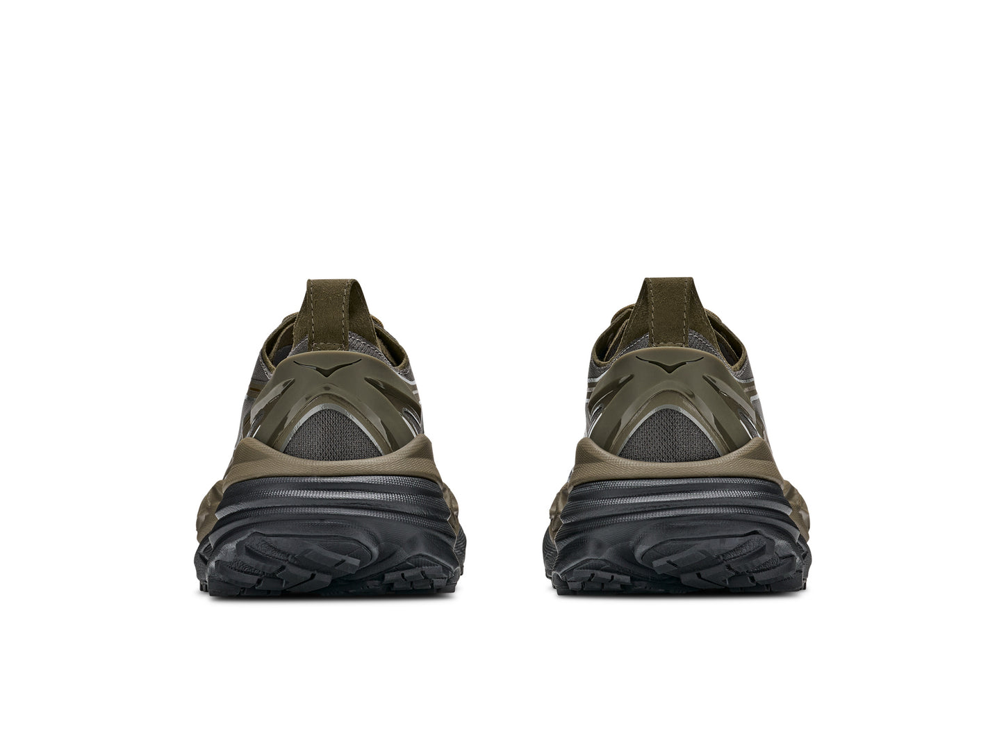 Hoka Stinson One7 in Antique Olive / Black – rear view