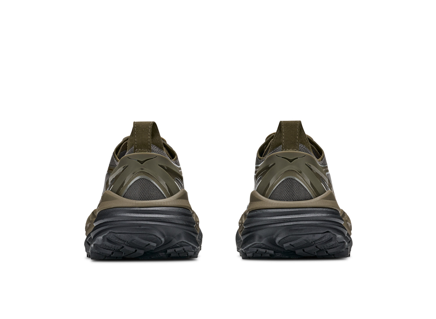 Hoka Stinson One7 in Antique Olive / Black – rear view