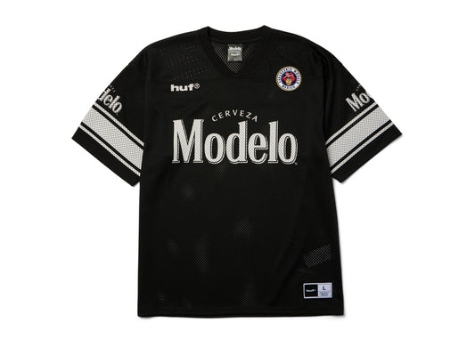HUF x Modelo Football Jersey in Black, front view
