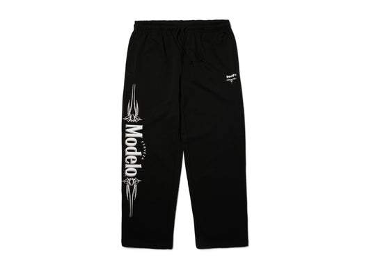 HUF x Modelo Pinstripe Sweatpants in Black, front view