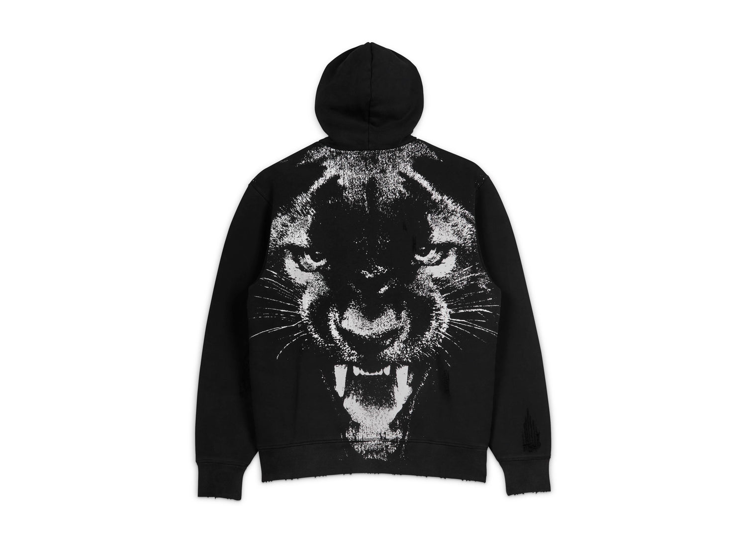 Jordan Black Cat Hoodie in Black / University Red — back