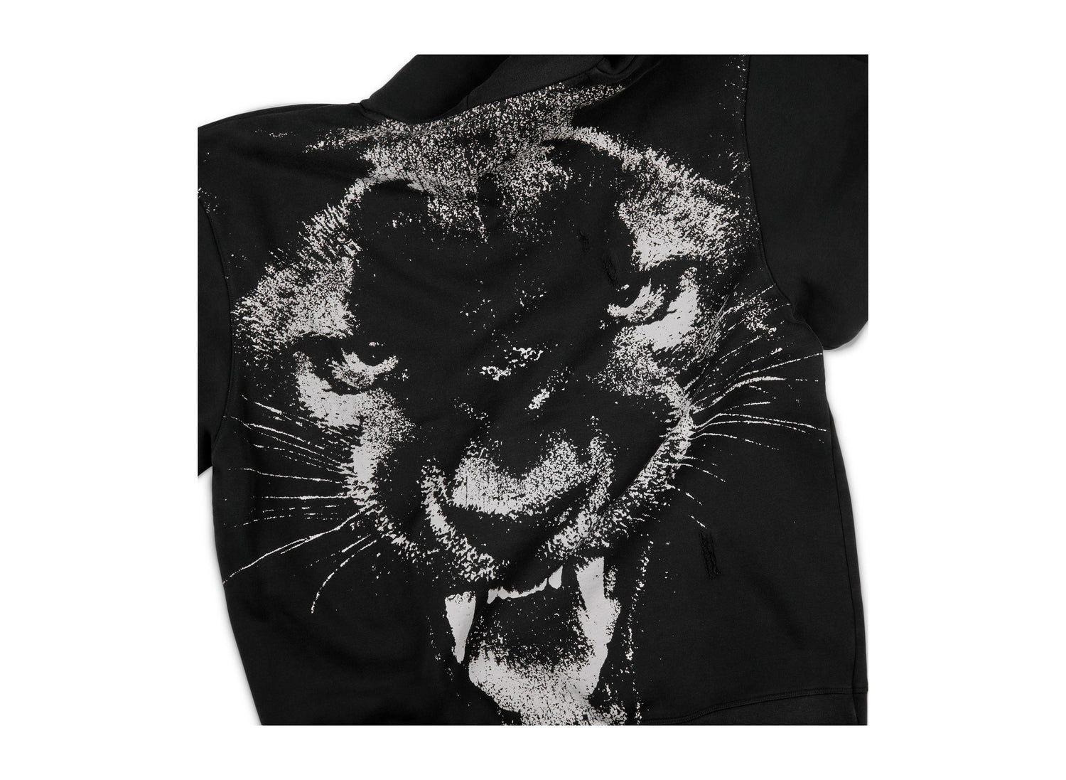 Jordan Black Cat Hoodie in Black / University Red — back graphic detail