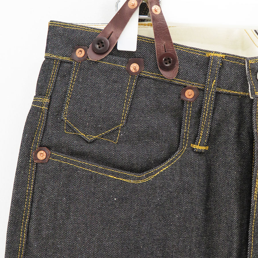 Junya Watanabe MAN x Levi's suspenders denim pants in black back waist detail