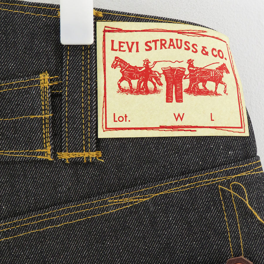 Junya Watanabe MAN x Levi's suspenders denim pants in black Levi's label detail