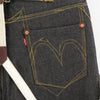 Junya Watanabe MAN x Levi's suspenders denim pants in black back pocket detail