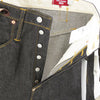 Junya Watanabe MAN x Levi's suspenders denim pants in black button-fly detail